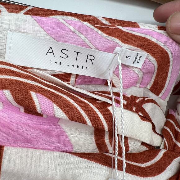 NWT ASTR The Label Oriana Mini Skirt Retro 70s Inspired Women's S Pink Brown - Picture 6 of 8